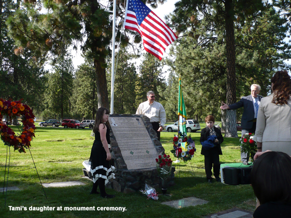 tami's daughter at monument.