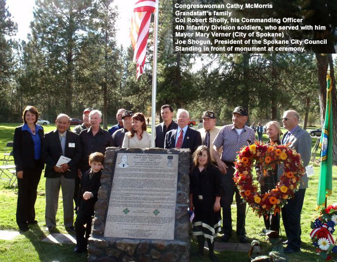 group assembled at monument